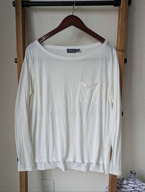 Polo by Ralph Lauren Women's White Long-Sleeve Pocket Tee - Size M